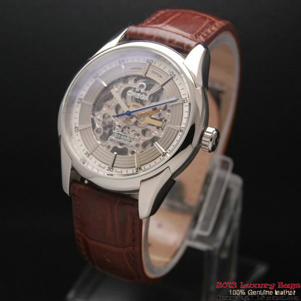 OMEGA DE VILLE Tourbillon Watches Steel on Brown Leather Strap Om7003 OMEGA DE VILLE Tourbillon Watches Steel on Brown Leather Strap Om7003