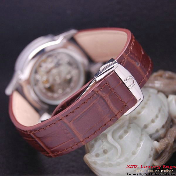 OMEGA DE VILLE Tourbillon Watches Steel on Brown Leather Strap Om7003 OMEGA DE VILLE Tourbillon Watches Steel on Brown Leather Strap Om7003
