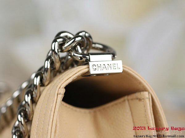 2013 Boy Chanel Flap Shoulder Bag Classic Cannage Patterns A67025 Apricot