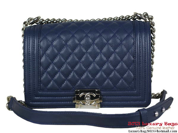 2013 Boy Chanel Flap Shoulder Bag Classic Cannage Patterns A67025 RoyalBlue