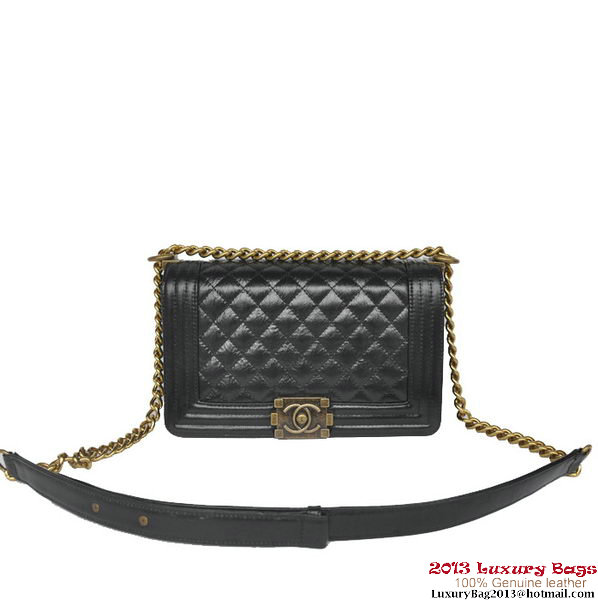 Boy Chanel Flap Shoulder Bag Iridescent Leather A67086 Black