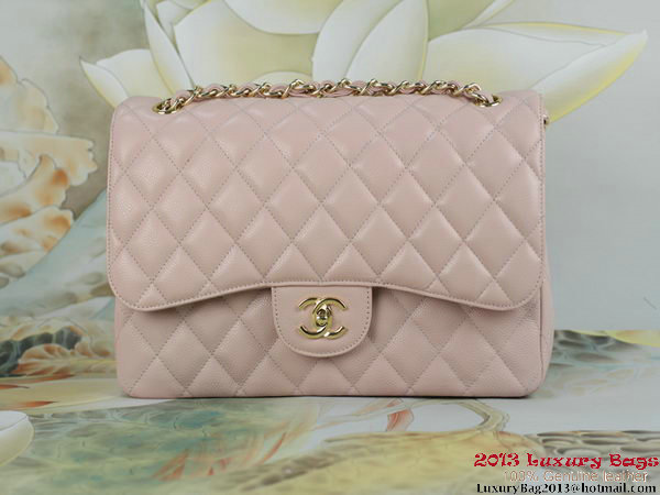 Chanel A01113 Classic Flap Bag Original Cannage Patterns Leather Pink