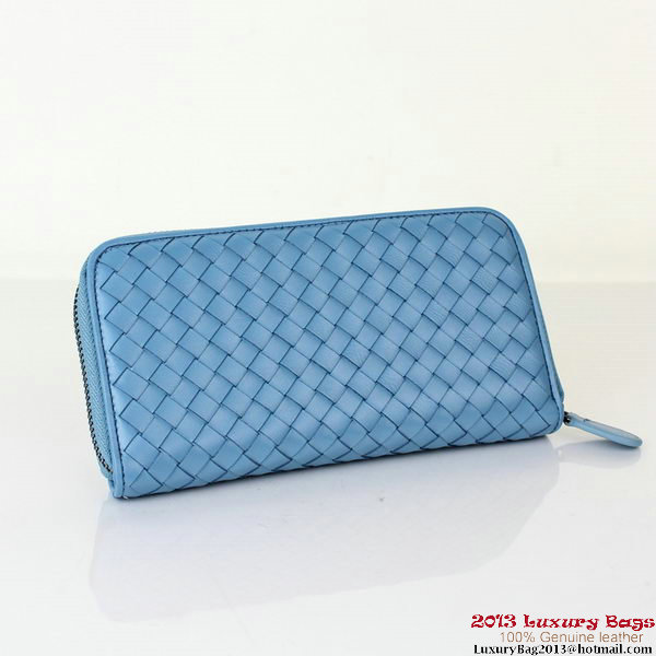 Bottega Veneta Intrecciato Nappa Continental Wallet BV1008 Light Blue Bottega Veneta Intrecciato Nappa Continental Wallet BV1008 Light Blue