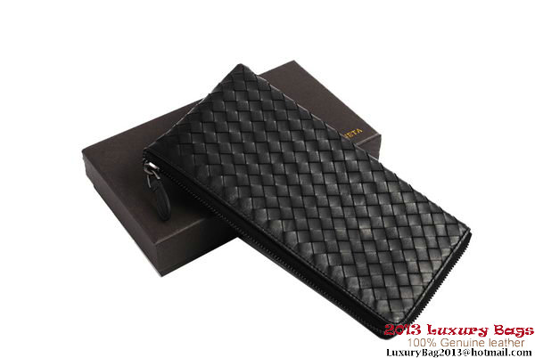 Bottega Veneta Intrecciato Nappa Zippy Wallet BV1570 Black