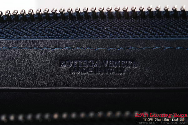 Bottega Veneta Intrecciato Nappa Zippy Wallet BV1571 Blue Bottega Veneta Intrecciato Nappa Zippy Wallet BV1571 Blue