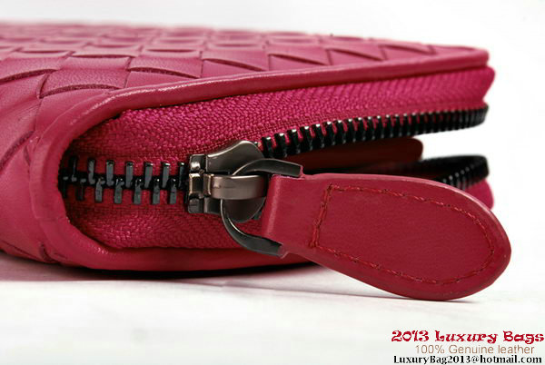 Bottega Veneta Intrecciato Nappa Zippy Wallet BV1571 Peach