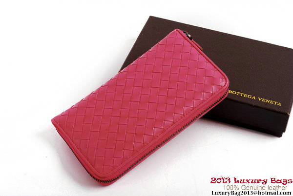 Bottega Veneta Intrecciato Nappa Zippy Wallet BV1571 Peach