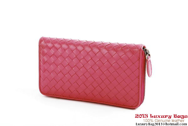 Bottega Veneta Intrecciato Nappa Zippy Wallet BV1571 Peach