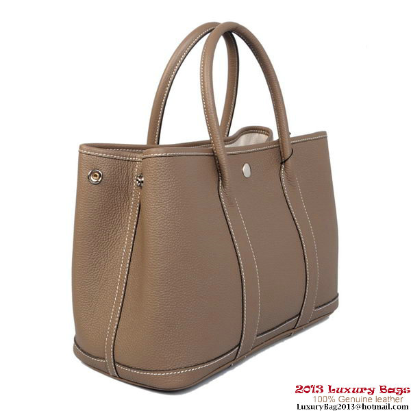 Hermes Garden Party 30CM Bag Calf Leather A1288 Gray Hermes Garden Party 30CM Bag Calf Leather A1288 Gray