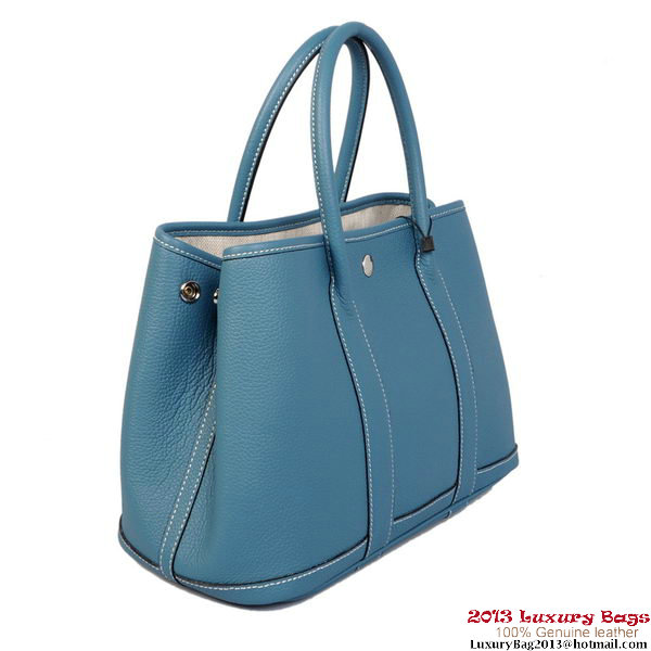 Hermes Garden Party 30CM Bag Calf Leather A1288 SkyBlue Hermes Garden Party 30CM Bag Calf Leather A1288 SkyBlue