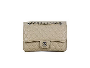 Chanel 2.55 Classic Flap Bag Apricot Sheepskin Leather Silver Chanel 2.55 Classic Flap Bag Apricot Sheepskin Leather Silver