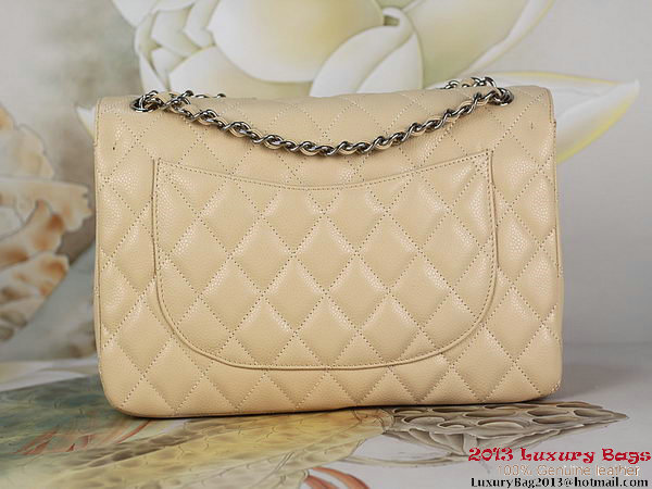 Chanel Classic Flap Bag Apricot Original Cannage Patterns Leather Silver Chanel Classic Flap Bag Apricot Original Cannage Patterns Leather Silver