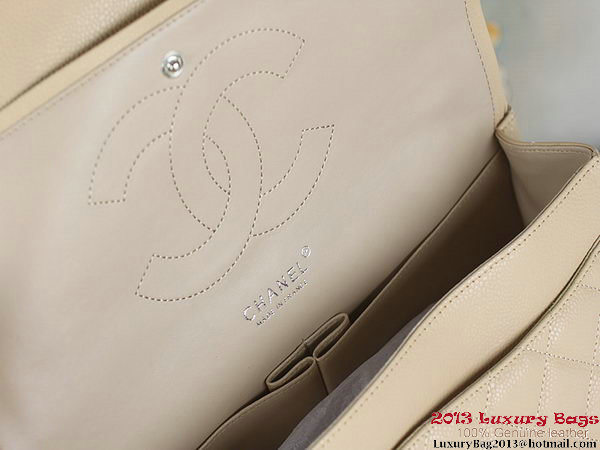Chanel Classic Flap Bag Apricot Original Cannage Patterns Leather Silver Chanel Classic Flap Bag Apricot Original Cannage Patterns Leather Silver
