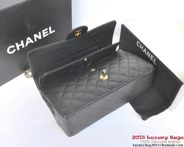 Chanel 2.55 Classic Flap Bag Black Original Caviar Leather Gold Chanel 2.55 Classic Flap Bag Black Original Caviar Leather Gold