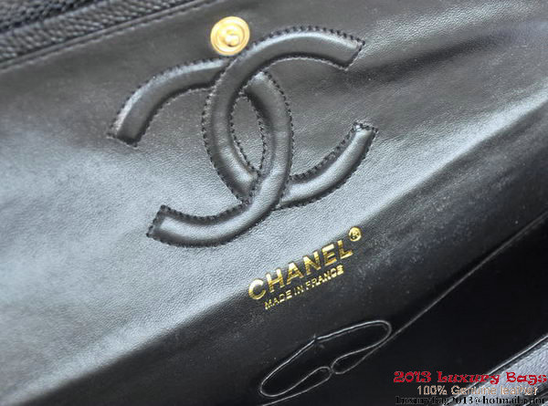 Chanel 2.55 Classic Flap Bag Black Original Caviar Leather Gold Chanel 2.55 Classic Flap Bag Black Original Caviar Leather Gold