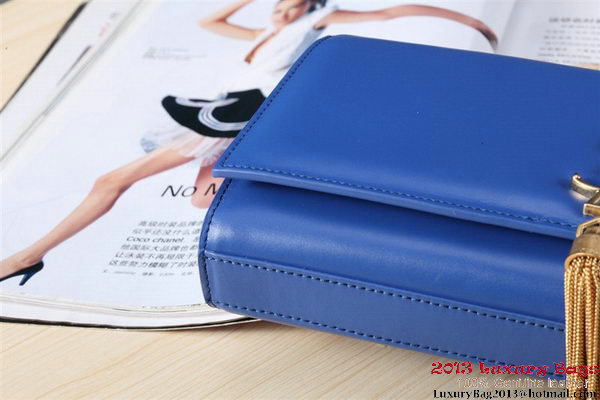 Yves Saint Laurent Classic Monogramme Tassel Clutch Bag Y041 Blue