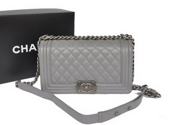 Boy Chanel Flap Shoulder Bag Original Sheepskin Leather A67086 Gray Boy Chanel Flap Shoulder Bag Original Sheepskin Leather A67086 Gray