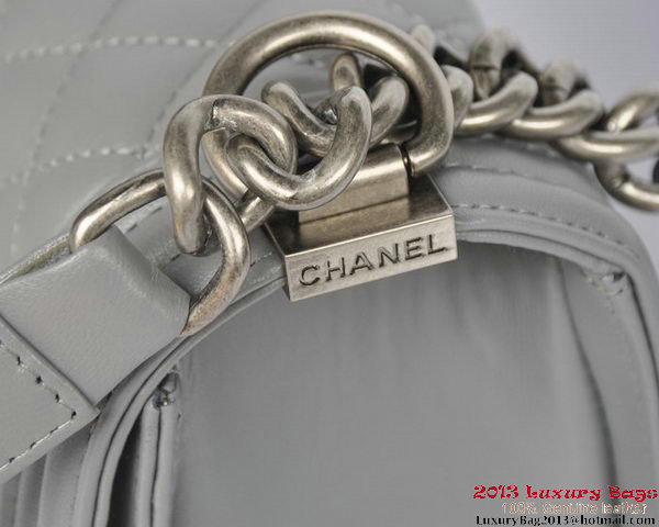 Boy Chanel Flap Shoulder Bag Original Sheepskin Leather A67086 Gray Boy Chanel Flap Shoulder Bag Original Sheepskin Leather A67086 Gray