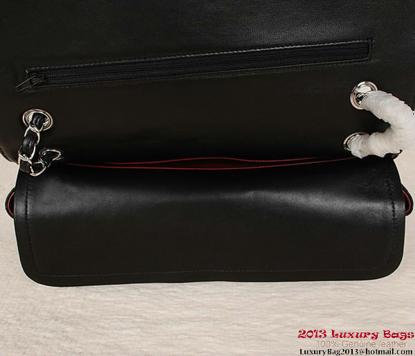 Chanel Classic Flap Bag 1113 Black Sheepskin Silver Chanel Classic Flap Bag 1113 Black Sheepskin Silver
