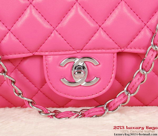 Chanel Classic Flap Bag 1113 Rose Sheepskin Silver Chanel Classic Flap Bag 1113 Rose Sheepskin Silver