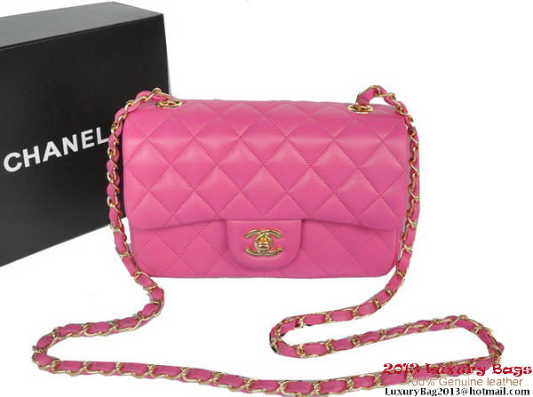 Chanel Classic Flap Bags Rose Original Sheepskin Leather A1116 Gold