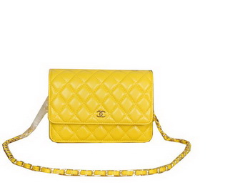 Chanel A33814 Sheepskin Leather mini Flap Bag Yellow Chanel A33814 Sheepskin Leather mini Flap Bag Yellow