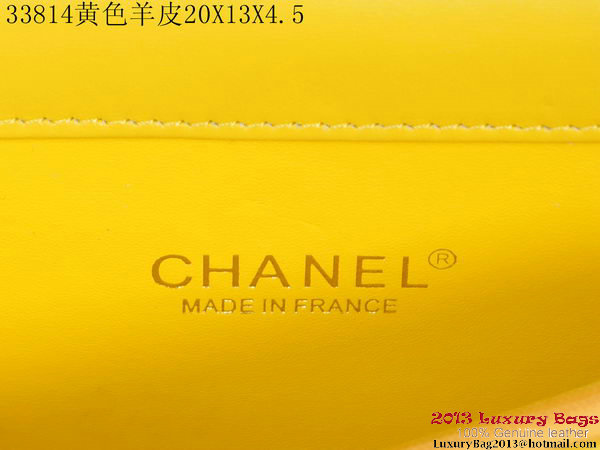 Chanel A33814 Sheepskin Leather mini Flap Bag Yellow Chanel A33814 Sheepskin Leather mini Flap Bag Yellow