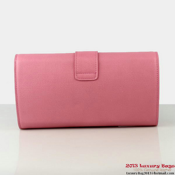 YSL Chyc Travel Case in Pink Claf Leather