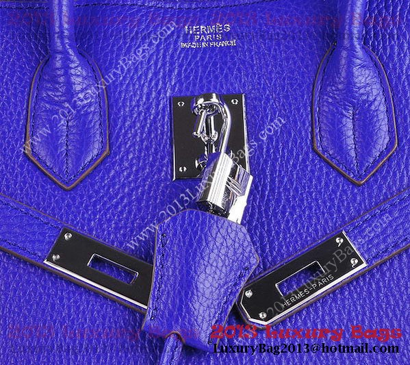 Hermes Birkin 30CM Tote Bag Blue Clemence Leather H6088 Silver Hermes Birkin 30CM Tote Bag Blue Clemence Leather H6088 Silver