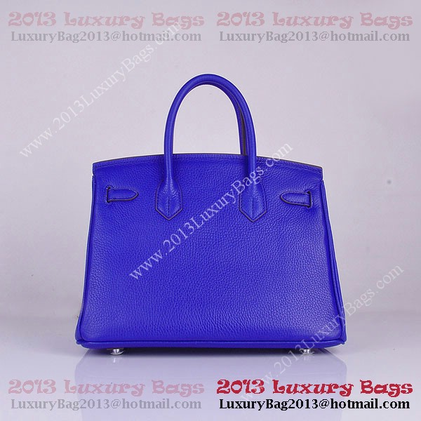 Hermes Birkin 30CM Tote Bag Blue Clemence Leather H6088 Silver Hermes Birkin 30CM Tote Bag Blue Clemence Leather H6088 Silver