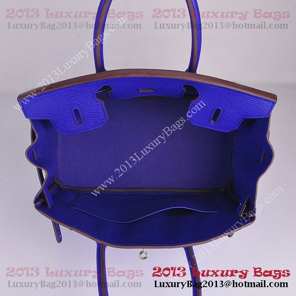 Hermes Birkin 30CM Tote Bag Blue Clemence Leather H6088 Silver Hermes Birkin 30CM Tote Bag Blue Clemence Leather H6088 Silver