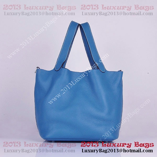 Hermes Picotin Lock MM Bag in Clemence Leather 8616 Blue