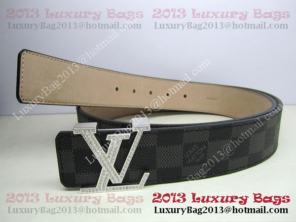 Louis Vuitton Damier Graphite Canvas Belt LV2050 Silver Louis Vuitton Damier Graphite Canvas Belt LV2050 Silver