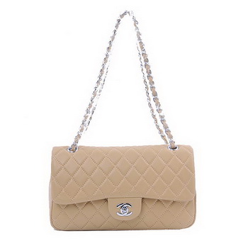 Chanel 2.55 Series Classic Flap Bag 1112 Apricot Sheepskin Silver Chanel 2.55 Series Classic Flap Bag 1112 Apricot Sheepskin Silver