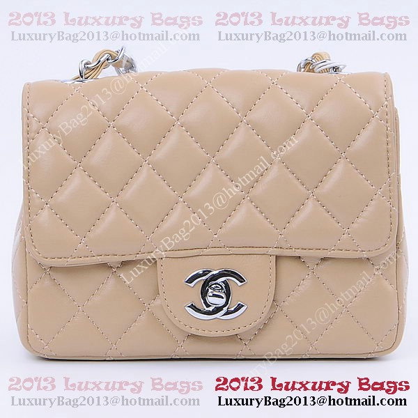 Chanel mini Classic Flap Bag Apricot Sheekskin 1115 Silver Chanel mini Classic Flap Bag Apricot Sheekskin 1115 Silver