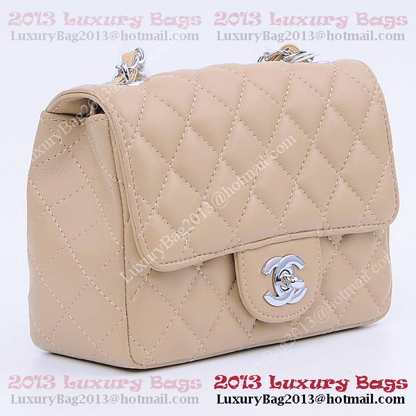 Chanel mini Classic Flap Bag Apricot Sheekskin 1115 Silver Chanel mini Classic Flap Bag Apricot Sheekskin 1115 Silver