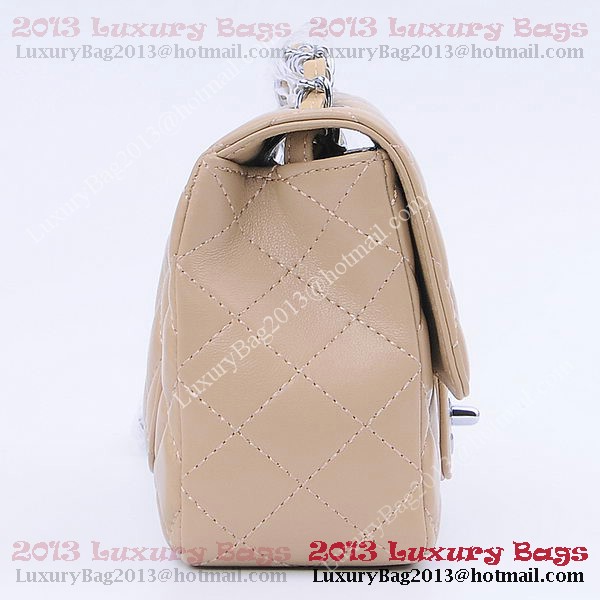 Chanel mini Classic Flap Bag Apricot Sheekskin 1115 Silver Chanel mini Classic Flap Bag Apricot Sheekskin 1115 Silver