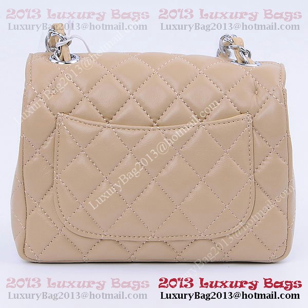 Chanel mini Classic Flap Bag Apricot Sheekskin 1115 Silver Chanel mini Classic Flap Bag Apricot Sheekskin 1115 Silver
