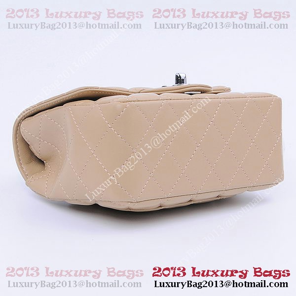 Chanel mini Classic Flap Bag Apricot Sheekskin 1115 Silver Chanel mini Classic Flap Bag Apricot Sheekskin 1115 Silver