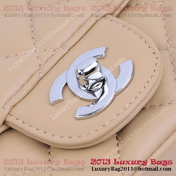 Chanel mini Classic Flap Bag Apricot Sheekskin 1115 Silver Chanel mini Classic Flap Bag Apricot Sheekskin 1115 Silver