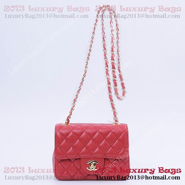 Chanel mini Classic Flap Bag Red Sheekskin 1115 Gold Chanel mini Classic Flap Bag Red Sheekskin 1115 Gold