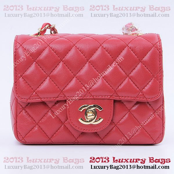 Chanel mini Classic Flap Bag Red Sheekskin 1115 Gold Chanel mini Classic Flap Bag Red Sheekskin 1115 Gold