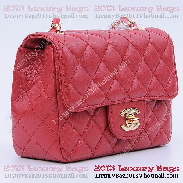 Chanel mini Classic Flap Bag Red Sheekskin 1115 Gold Chanel mini Classic Flap Bag Red Sheekskin 1115 Gold