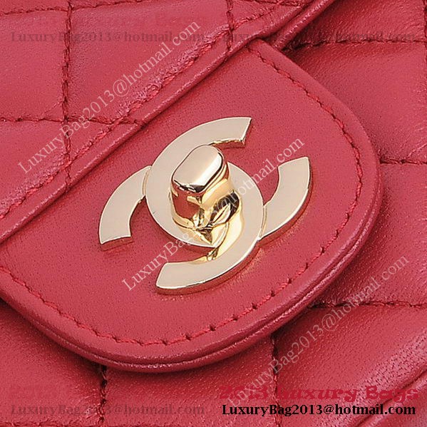 Chanel mini Classic Flap Bag Red Sheekskin 1115 Gold Chanel mini Classic Flap Bag Red Sheekskin 1115 Gold
