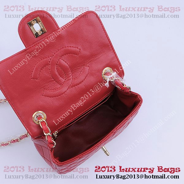 Chanel mini Classic Flap Bag Red Sheekskin 1115 Gold Chanel mini Classic Flap Bag Red Sheekskin 1115 Gold