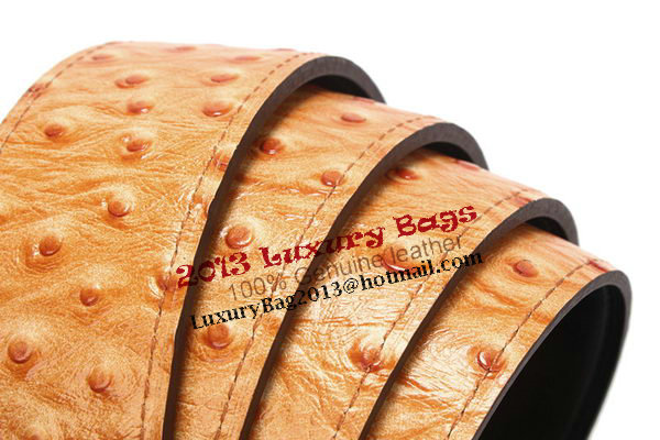 Hermes Belt Ostrich Leather HB5327 Camel Hermes Belt Ostrich Leather HB5327 Camel