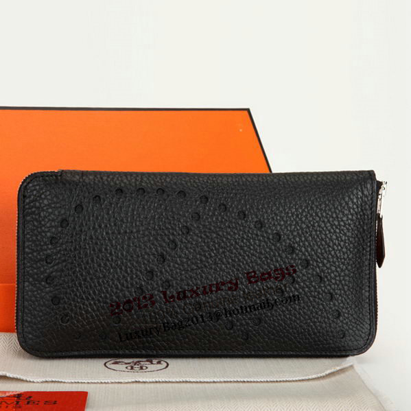 Hermes Evelyn Long Zip Wallet A808 Black Hermes Evelyn Long Zip Wallet A808 Black