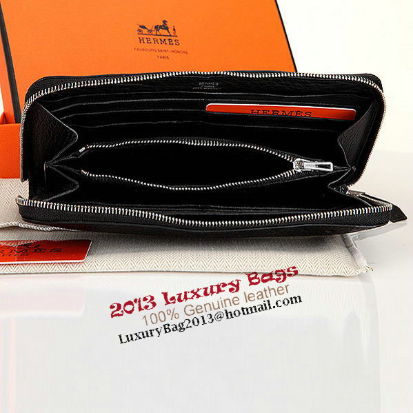 Hermes Evelyn Long Zip Wallet A808 Black Hermes Evelyn Long Zip Wallet A808 Black