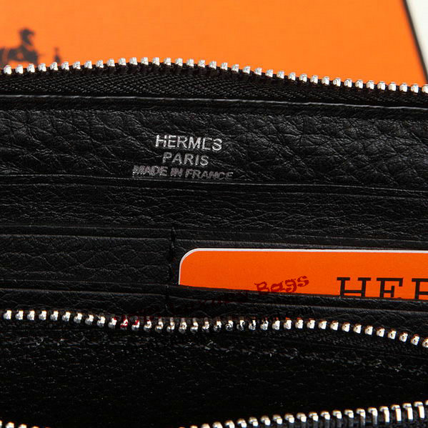 Hermes Evelyn Long Zip Wallet A808 Black Hermes Evelyn Long Zip Wallet A808 Black