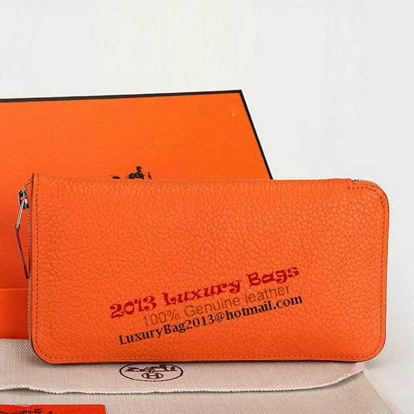 Hermes Evelyn Long Zip Wallet A808 Orange Hermes Evelyn Long Zip Wallet A808 Orange